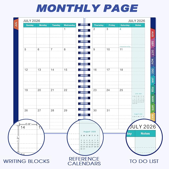 2026-2027 Pocket Calendar/Planner - 2026-2027 Weekly & Monthly Pocket Planner for Purse, Jul. 2026 - Jun. 2027, 6.8" x 4.1", Strong Twin - Wire Binding, Plastic Cover