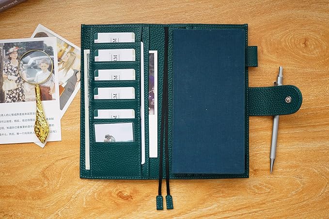 Moterm Leather Cover for Hobonichi Weeks - Fits Hobonichi Weeks/Weeks Mega, with Back Pocket (Pebbled-Deep Teal)