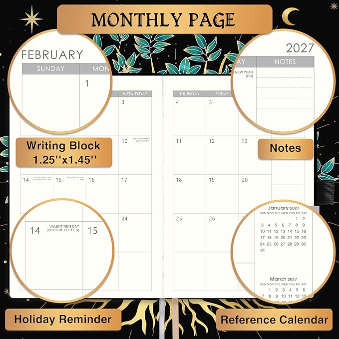 Planner 2026-2027- Weekly and Monthly from July 2026 - June 2027, Academic Planner with Thick Paper, Inner Pocket, 5.5’‘ x 8.4’‘