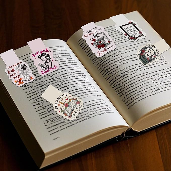 Dark Romance Magnetic Bookmarks, 8 Pcs Gothic Book Lover Gifts for Women, Spicy Magnet Book Mark Clips for Reading, Cute Stationery Gifts for Friends and Book Club Lovers