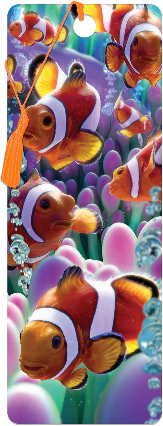 3D LiveLife Bookmark - Clown Fish from Deluxebase. Cute Lenticular Fish Page Marker. Animal Themed Accessories for Book Lovers. Small Gifts for Men, Women, Writers and Teachers.