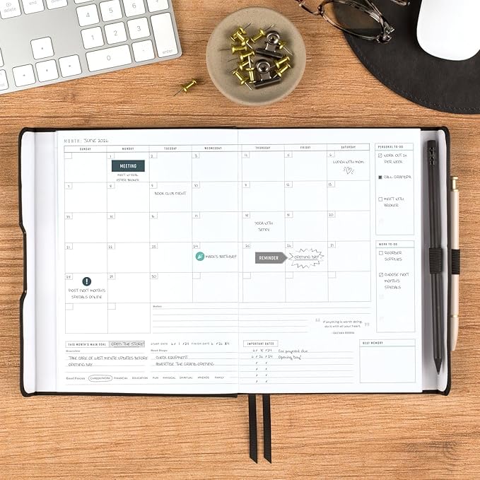 AT-A-GLANCE Foundation Planner, Undated Inspiration Journal, Set Goals, Track Progress, Create Habits, Weekly & Monthly, Small, 5-3/4" x 8-1/4", Black (FD-200-05)