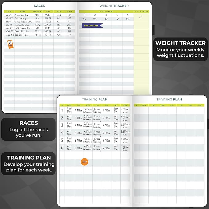 Clever Fox Running Log Book – Complete Run Training Tracker Journal – Runners Planner, Track Gifts & Stuff For Runners, Women & Men (Black)