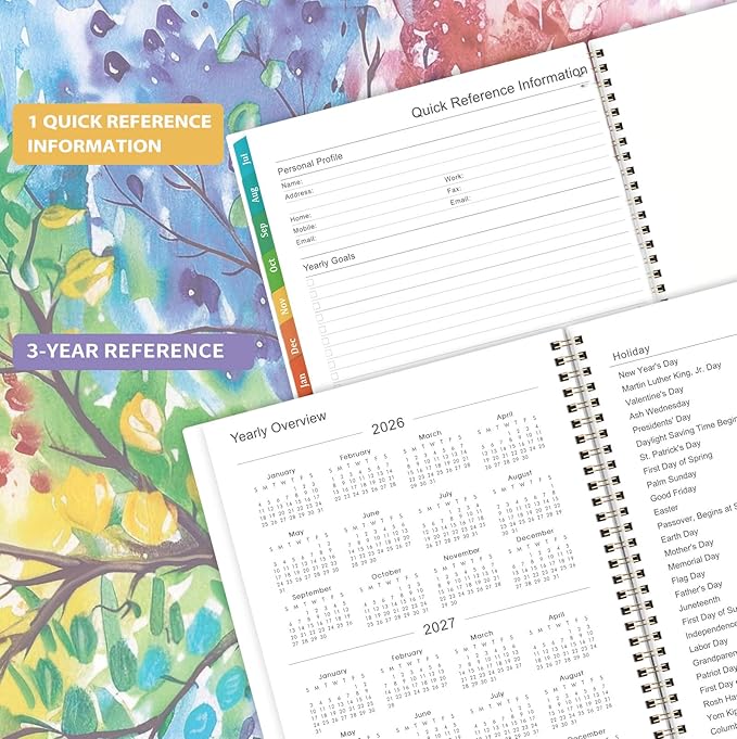 Planner 2026-2027 - Academic Planner 2026-2027 Weekly and Monthly, July 2026 - June 2027, 9" x 11", with Colorful Coated Tabs, Reference Calendar