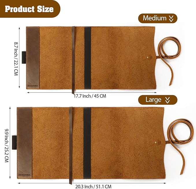 Jack&Chris Leather Bible Cover, Leather Book Cover for Men and Women, Bible Holder Strap Bible Cover Gifts, JC61-8M