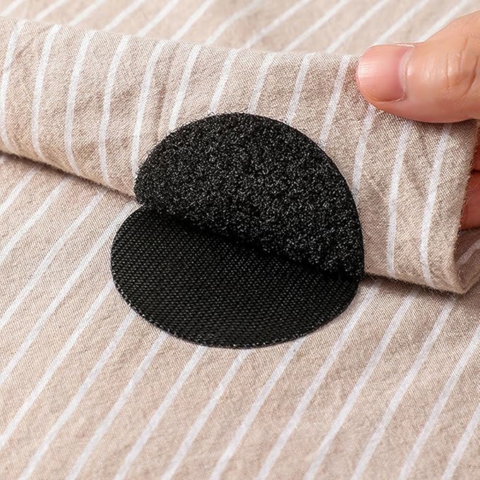 Adhesive Tape,16Pcs Double Sided Adhesive Note Pads Non Slip Cushion Pads Back Hook and Loop Gripper Mounting Pad for Sheet Carpet Seating Cushions (Black)