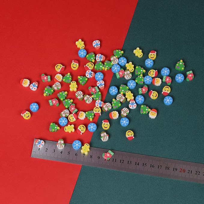 400PCS Mini Fun Cute Christmas Erasers for Kids,Back to School Party Gifts (mini Christmas erasers)