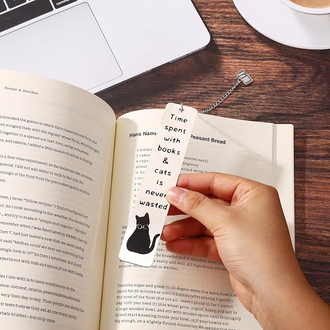 Cute Cat Bookmark for Women, Bow Black Cat Funny Metal Book Mark Book Lovers Reading Accessories for Women Men Boys Girls Readers Gift