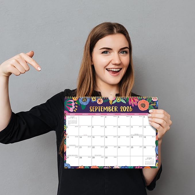 Wall Calendar 2026-2027 - Calendar 2026-2027, JUL. 2026 - Dec. 2027, 18 Monthly Wall Calendar, 15" x 11.5", Wall calendar with Twin-Wire Binding, Hanging Hook, Julian Dates, Thick Paper