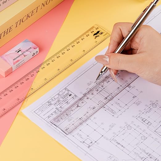 Mr. Pen- Bulk Plastic Rulers, 12 Inch, 24 Pack, Easy-to-Read Markings, Scratch-Resistant Design, Durable Clear Ruler for Crafting Office & School, School Supplies, Transparent Bulk Rulers