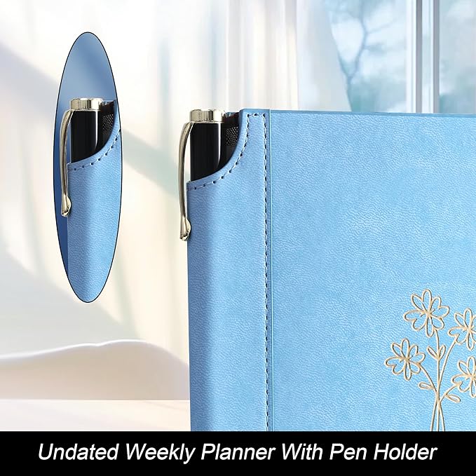2026 Planner， Weekly Planner With Pockets , Undated Weekly Planner A5 Pocket Size 5.5'' X 8.1'' Small Weekly Agenda Weekly To Do List Planner Notebook With Goal & Habit Tracker Organizer Inner Pocket, Perfect For Office Home School Supplies Vegan Leath...
