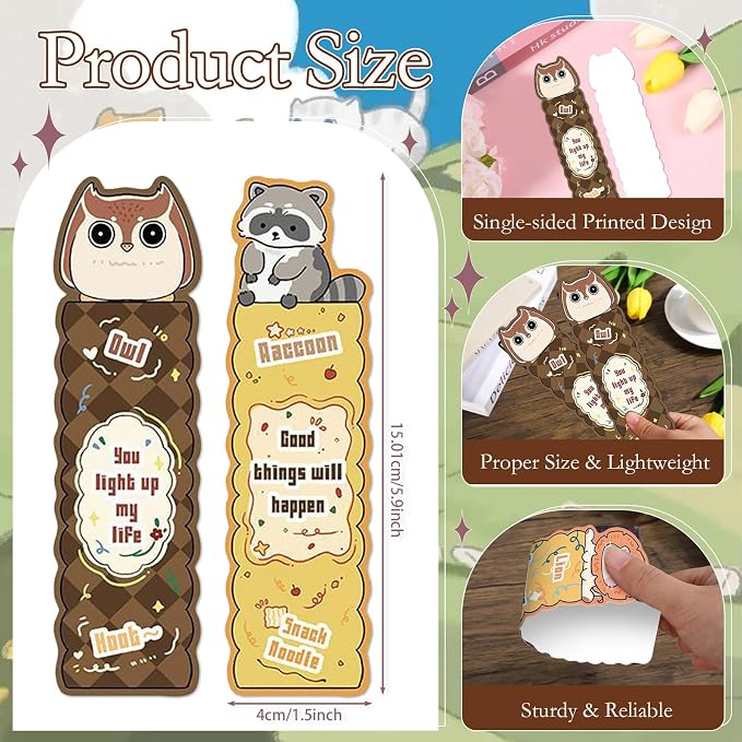 Wxiben Cute Animal Bookmarks Gifts - 90 Pcs Cartoon Animals Paper Bookmarks Penguin Capybara Dog Book Markers Page Clip Gift for Women Men Teachers Office Book Lovers Bookish Reading Supplies