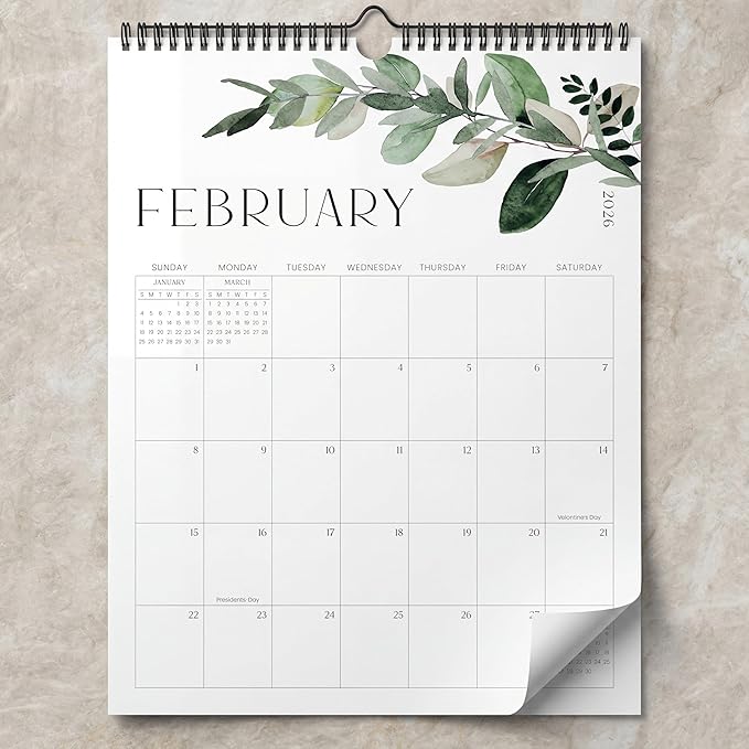 Aesthetic 2026-2027 Wall Calendar - Runs from January 2026 Until July 2027 - The Perfect Large Modern Greenery Calendar Planner for Easy Organizing