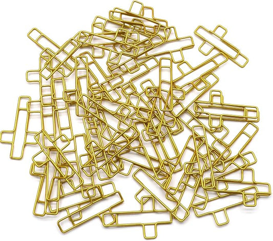 50Pcs Gold Cross Paper Clips, Versatile Bible Paper Clips Journaling Paper Clip, Great Bookmarks for Bible Study Supplies/Christian Office and Home