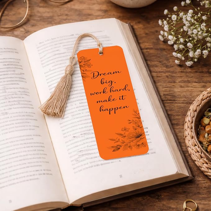 Printable Bookmarks - Blank Bookmark Printing Paper for Inkjet & Laser Printers - 2" x 6" Perforated Bookmarks 5 per Page - 25 Sheets / 125 Book Marks (Bright Orange)