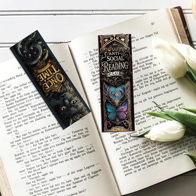 100PCS Dark Academia Bookmarks Bulk, Gothic Witchy Horror Book Marks for Reading, Paper Book Marker Clips for Women Men Halloween Christmas Book Club Gifts School Office Supplies
