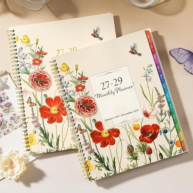 2027-2029 Monthly Planner - Monthly Planner 2027-2029, Jan. 2027 - Dec. 2029, 3 Year Planner with Colorful Tabs, Thick Paper & Twin-Wire Binding, 36 Month Calendar, 9”x11”