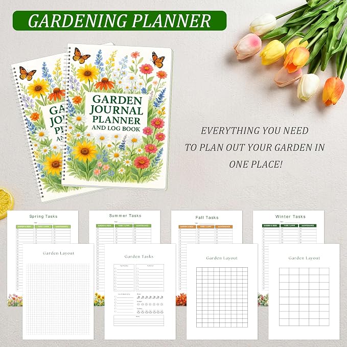 Garden Planner – Garden Journal Planner and Log Book with Monthly & Weekly Checklists, Gardening Journal for Plant Care, Budget, and Harvest Tracking