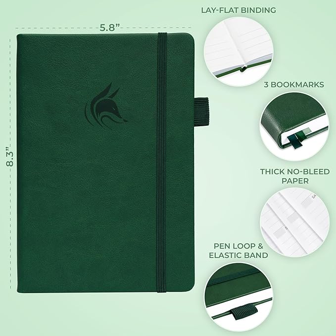 Clever Fox Planner Schedule – Undated Weekly & Monthly Life Planner with Time Slots, Appointment Book & Daily Organizer, A5 (Forest Green)