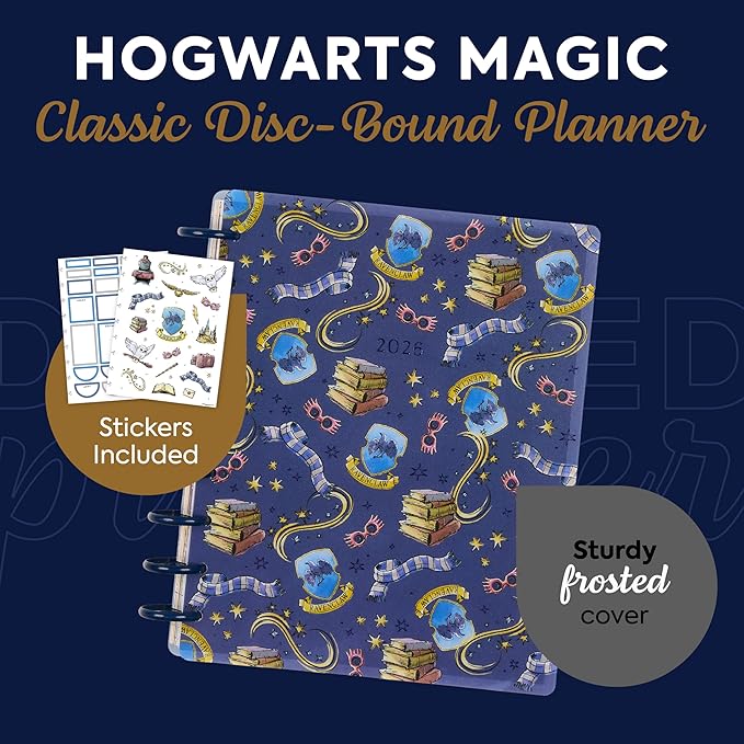 Happy Planner Harry Potter Disc-Bound 12-Month January–December 2026 Planner, Classic Size, Vertical Layout, Ravenclaw Magic