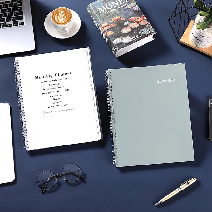 2026-2031 Monthly Planner/Calendar - 5 Year Planner from Jul.2026 - Jun.2031, 60 Month, 9" x 11", Monthly Calendar 2026-2031, 5 Year Calendar - Grey