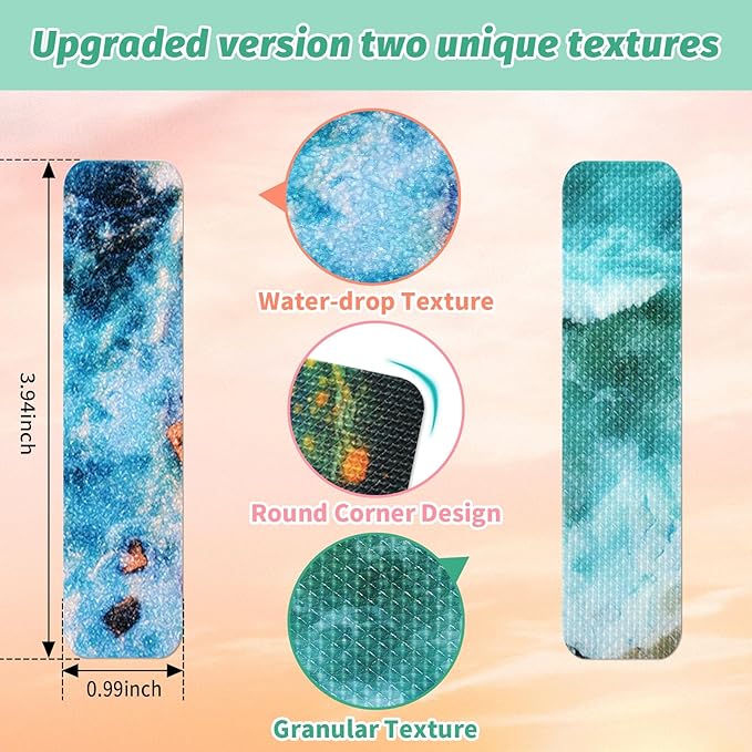 120 Pieces Anxiety Sensory Stickers with 2 Textured Stickers - Desk Fidget and Calming Sticker with Storage Box for Adults & Teens - Anxiety Relief Sensory Strips (Ocean)