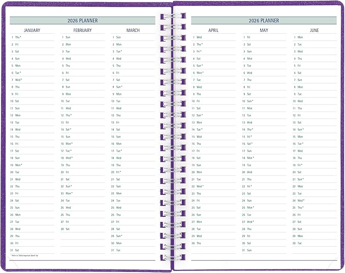 Blueline® 2026 Timanager® DuraFlex 5-Day Weekly/Monthly Planner, 13 Months, December 2025 to December 2026, Poly Cover, 9.0625" x 5.875", Purple (C5910V.86T-26)