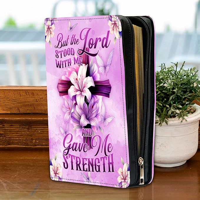 Personalized Bible Cover for Men, Christian Bible Case PU Leather, Jeus Bags Religious Appreciation Gifts for Women Girls Daughter Christian with Handle Zipper (BIBLE-04, M-2Xl)
