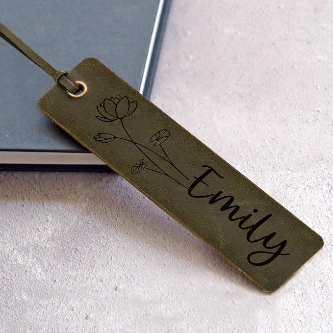 Personalized Bookmark, Book Marks for Reading, Women Men Kids Personalized Gifts for Book Lovers Teachers Appreciation Gifts on Birthday Graduation Christmas Back to School (Green)
