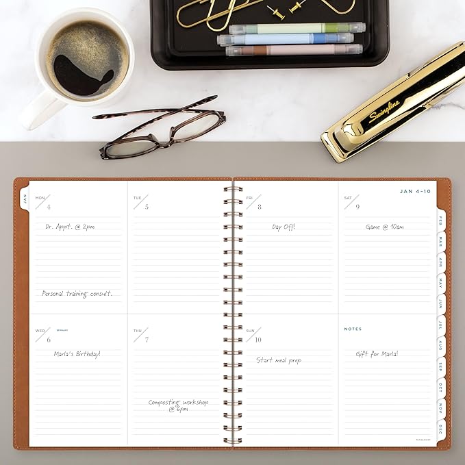 AT-A-GLANCE 2027 Planner, Weekly & Monthly, 13-Month Jan-Jan, 8.5" x 11", Signature, Distressed Brown (YP9050927)