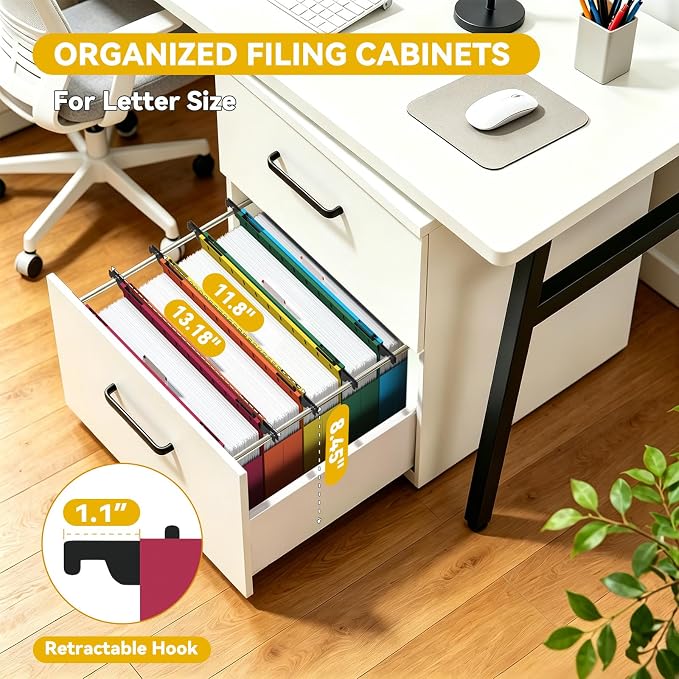 Extra Capacity 2" Expandable Hanging File Folders,Heavy Duty File Hangers with Tabs,12 Pack Sturdy Hang Folder for File Box Frame,Office File Cabinet Folders,Candy Color Hanging File Organizer