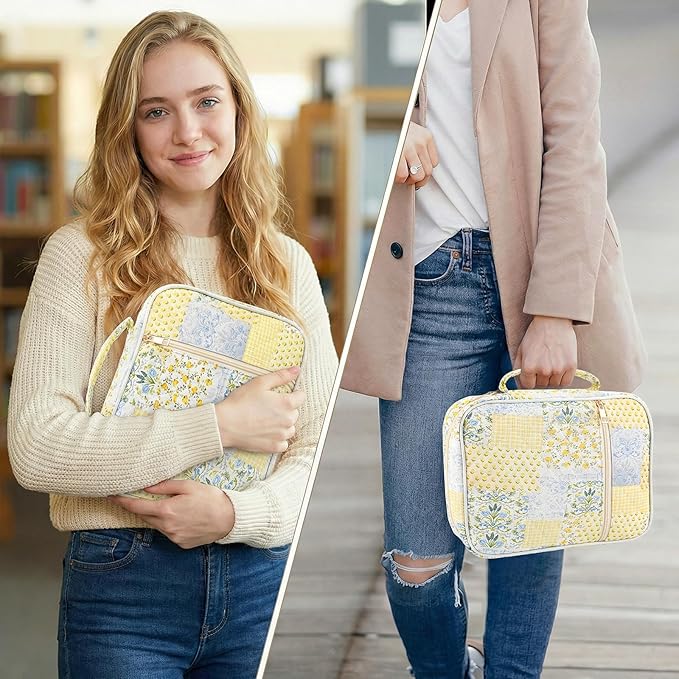 BESARME Bible Cover Case for Women, Large Bible Case Bibles Bag Bibles Study Supplies Christian Gifts for Women Girls (Spliced Flower)