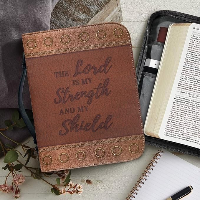 Lion Bible Covers for Women Waterproof Bible Organizer Bag for Man with Handle Portable Bible Holder Case Large Size Durable Bible Protector