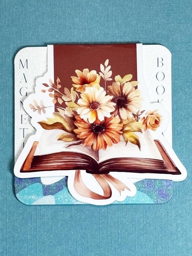 creates Magnetic Bookmark For Reading Journals Planners Scrapbooking Office Supplies Cute And Funny Bookmark For Bookworms MATTE Laminate Double Sided Handmade (Floral Reader)
