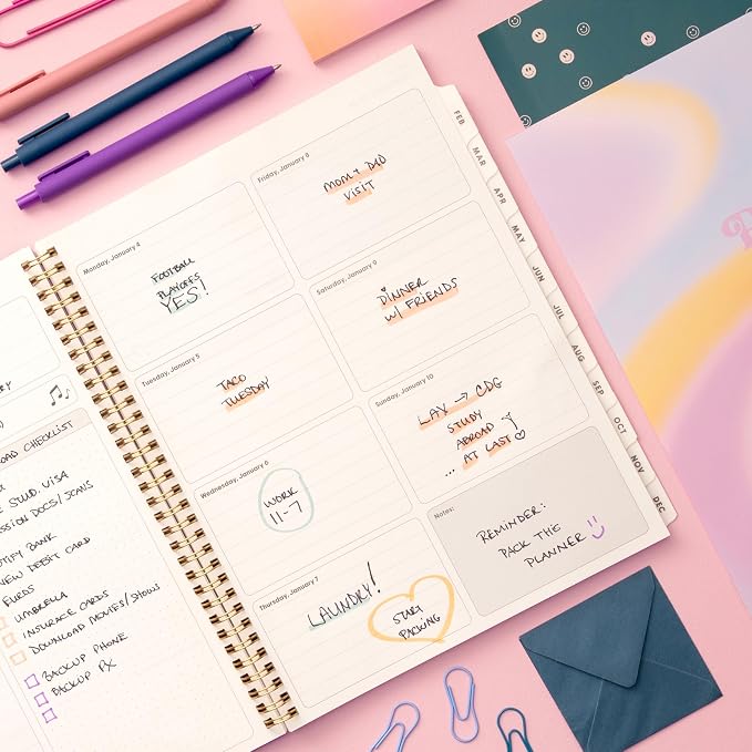 Blue Sky Gen Z 2027 Weekly and Monthly Planner Calendar, January 2027 - December 2027, 8.5" x 11", Flexible Interchangeable Cover, Durable Twin Wire Binding, Laminated Tabs, Storage Pocket, Europa