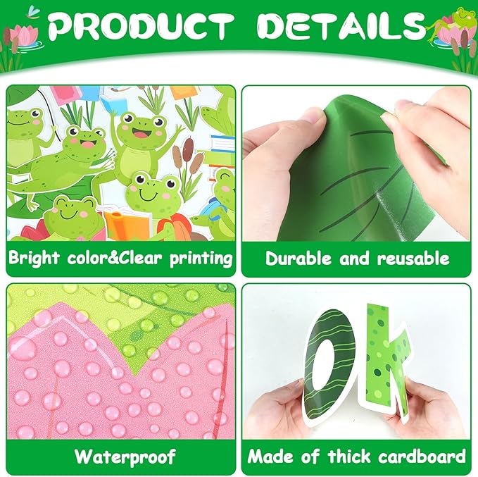 gisgfim Frog Reading Bulletin Board Decorations Set Classroom Summer Leap Into A Good Book Bulletins Boards Summer Frog Cutouts Bulletin Board Borders Decor for School Library Chalkboard Wall