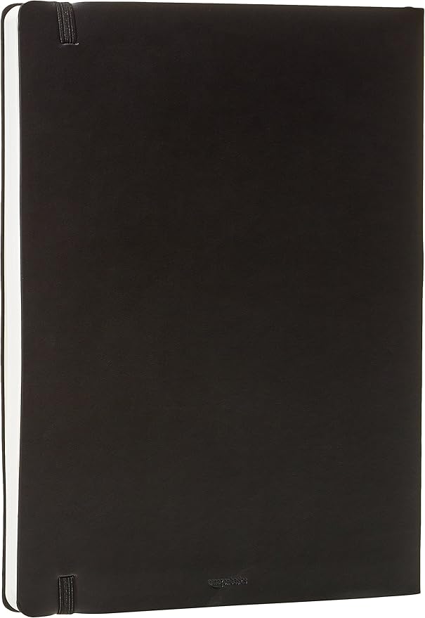 Amazon Basics Daily Planner and Journal, Weekly and Monthly, Productivity, Goal Setting, Organize Tasks, Soft Cover, 8.5" x 11", Black