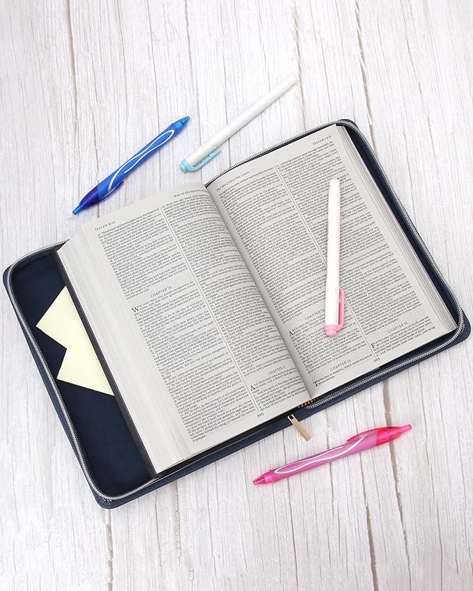 Eccolo Zippered Bible and Book Cover Case for Men and Women, Holds & Protects Standard 5.5 x 8.5 Bibles