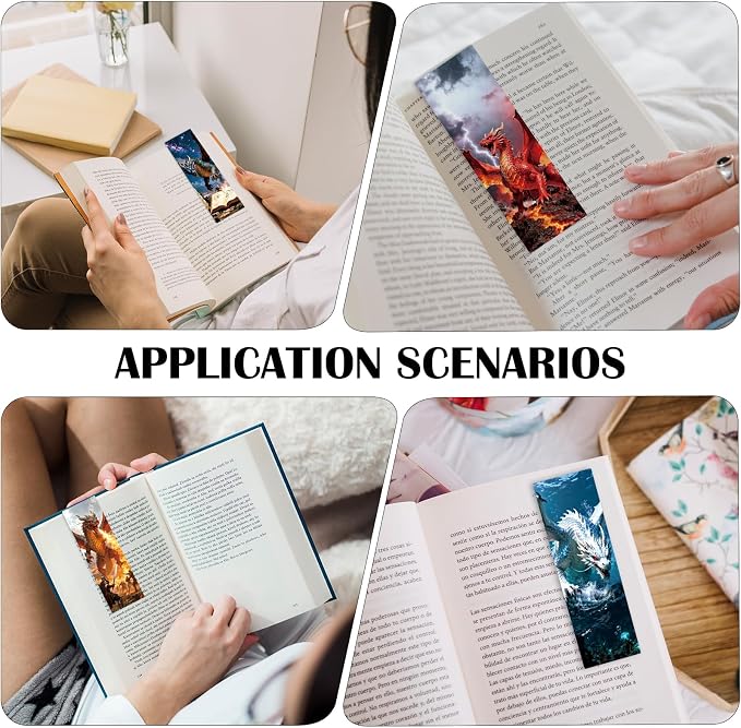 Fantasy Dragon Bookmark for Kids, 100 Pcs Fantasy Bulk Paper Bookmarks for Book Lovers, Cool Dragon Paper Book Mark Reading Accessories Gift for Kid Men Students Teenagers