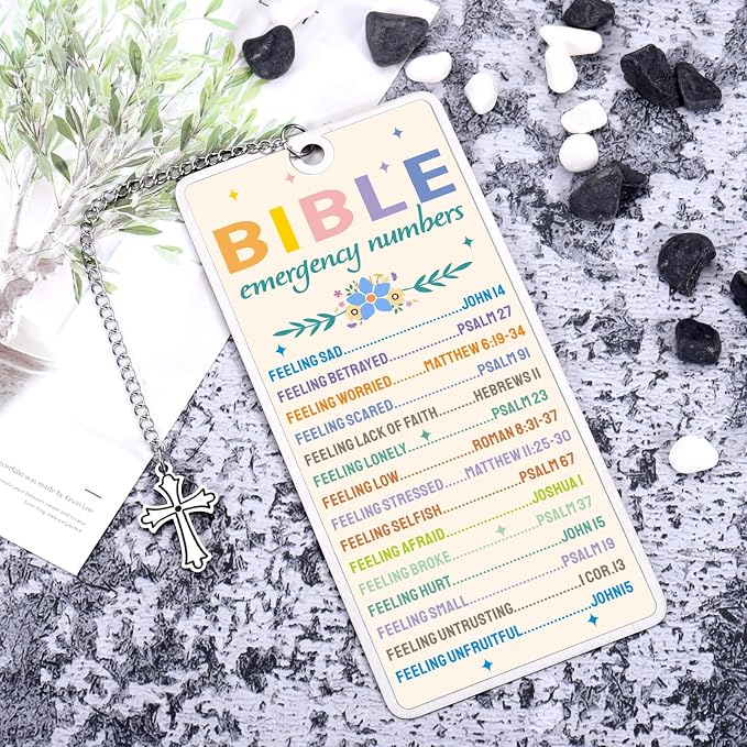 Confirmation Gifts for Teen Girls First Communion Gifts for Girls Bible Emergency Numbers Bookmark for Women Her Christian Baptism Bible Accessories Bible Study Religious Catholic Bookmark for Women