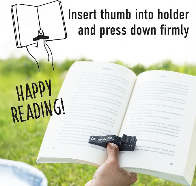Cat Book Page Holder for Reading, Bookish Gifts & Accessory, Ideal for Bookworms, Book Lovers & Readers, Made in USA (Starry Black)
