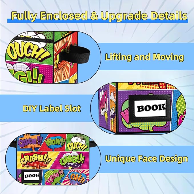 10 Pack Collection Comic Book Storage Boxes, Protector Organizer 15.8" X 7.8" X 11.8" Collapsible Short Box Holds 160-180 Comic Book Heavy Duty Bin Container Holder Shelf