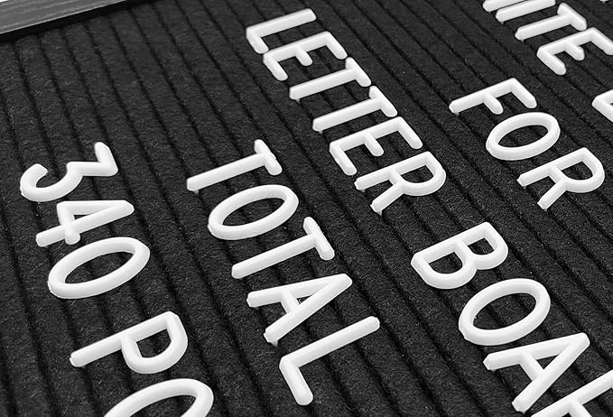 Felt Letter Board Letters Set, Pre-Cut 340pcs 7/8inch(0.875") White Letters Only(No Board Included)