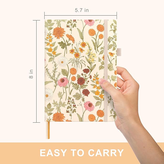 And Per Se Undated Weekly Planner 2026, A5 size Leather Hardcover Planner with Goals & Habit Tracker – ADHD Planner & Productivity Journal (Wild Flowers)