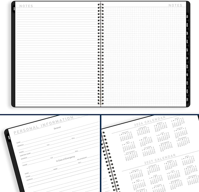AT-A-GLANCE 2027 Planner, Monthly, 9" x 11", Contemporary Lite, Black (7026XL0527)