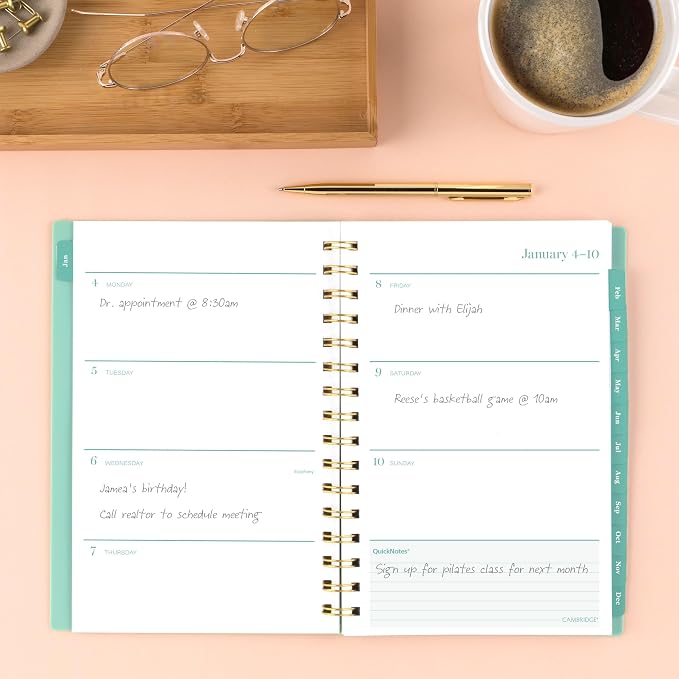 Mead Cambridge 2027 Planner, Weekly & Monthly, 5.5" x 8.5", Glimmer (1843-200-27)