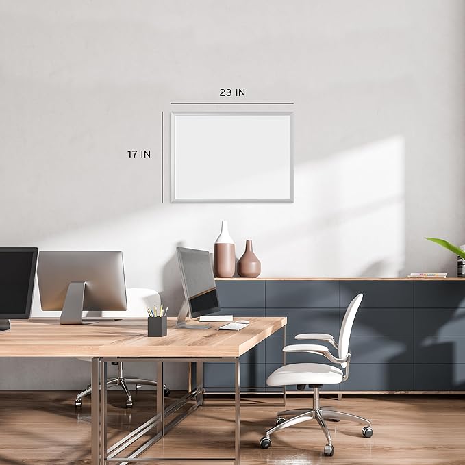 U Brands Dry Erase Board White Board, 24"x18", Silver Aluminum Frame, Melamine Surface