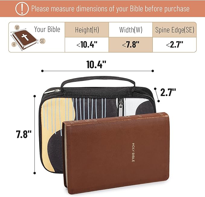 Mr. Pen- Bible Cover Case, Carrying Book Case with Durable Handle and Zippered Pocket, Bible Protective Church Bag for Men & Women, Christian Gifts, Quiet Pulse
