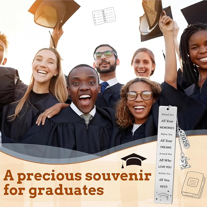 Skyygemm 15 Pcs 2026 Graduation Bookmarks Senior Graduation Gifts Bulk Class of 2026 Congrats Grad Gifts Bulk for Him Her Classroom Students Grad Party Favors