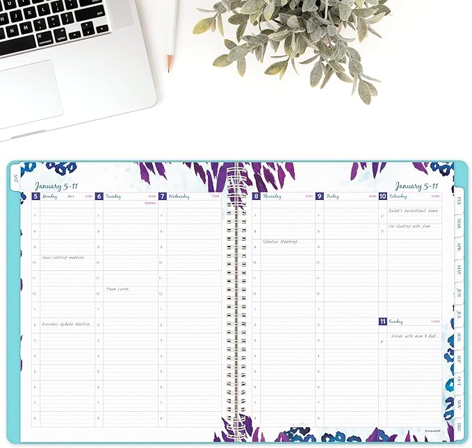 AT-A-GLANCE 2026 Appointment Book Planner, Weekly & Monthly, 8.5" x 11", Hourly, Large, Wild Washes, Teal (523-905-26)